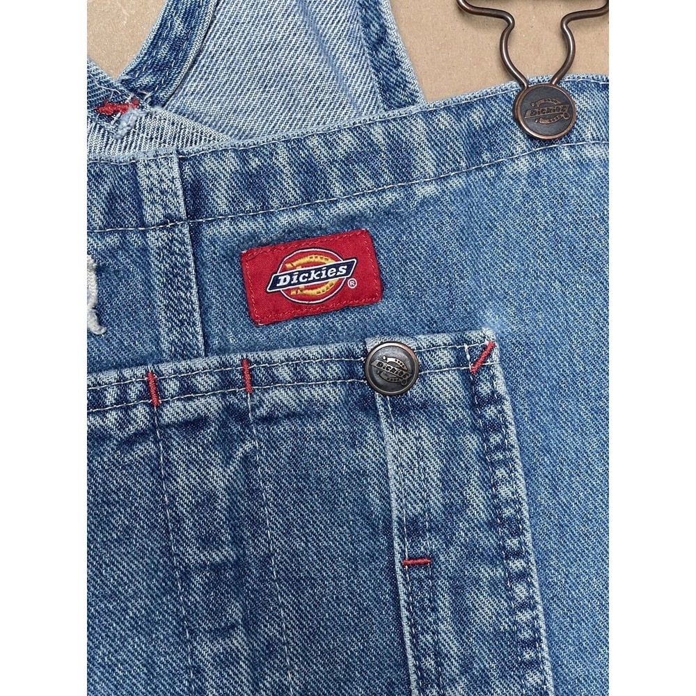 Dickies Men's Denim Bib-Overall 34x32 Medium Wash Carpenter Overalls